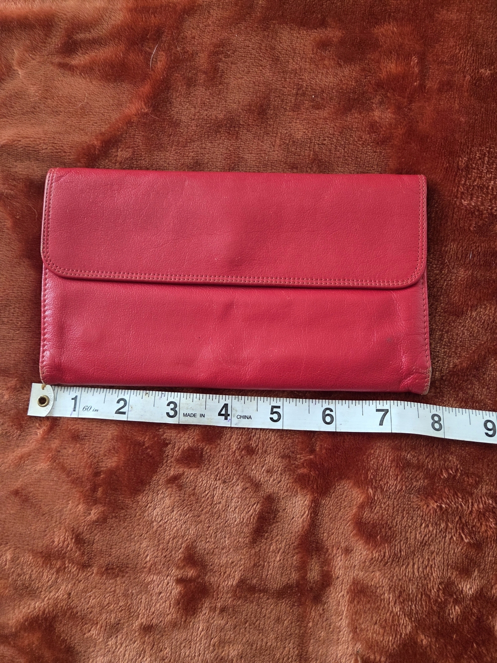 Vintage Mundi Red Leather Clutch Wallet